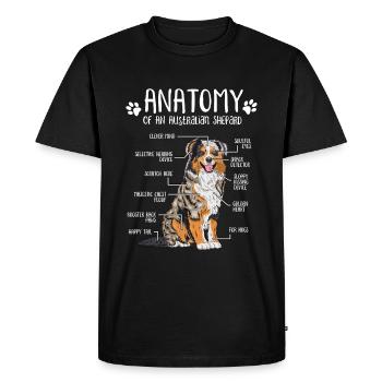 Cadeau de propriétaire de chien d'anatomie de berger australien - T-shirt Premium bio Homme - noir - Devant - Nico (187cm)