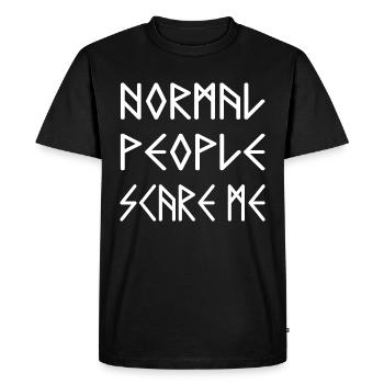 Normal People Scare Me - T-shirt Premium bio Homme - noir - Devant - Nico (187cm)