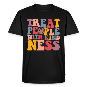Chemise de gentillesse Traitez les gens avec gentillesse - T-shirt Premium bio Homme - noir - Devant - Nico (187cm)