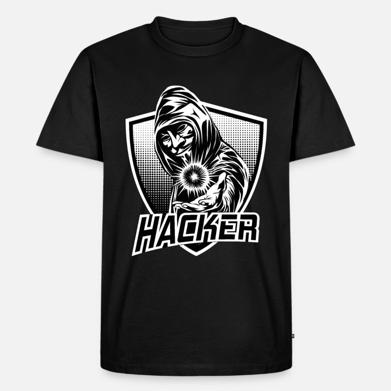 HACKER - Männer Premium Bio T-Shirt - Schwarz