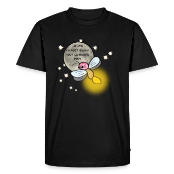 Je vis la nuit - T-shirt Premium bio Homme - noir - Devant - Nico (187cm)
