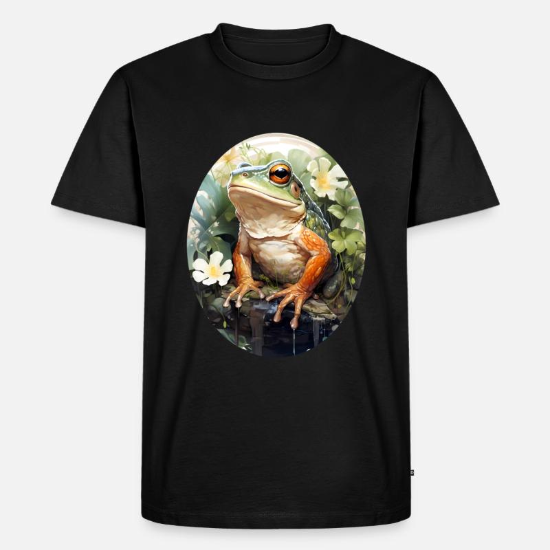 Frosch - Männer Premium Bio T-Shirt - Schwarz
