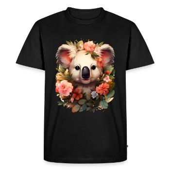 Koala - T-shirt Premium bio Homme - noir - Devant - Nico (187cm)