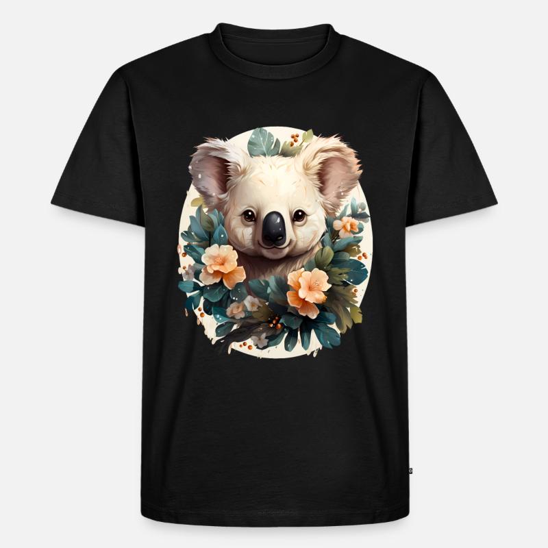 Koala - Männer Premium Bio T-Shirt - Schwarz