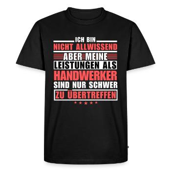 Des performances inégalées en tant qu’artisan - T-shirt Premium bio Homme - noir - Devant - Nico (187cm)
