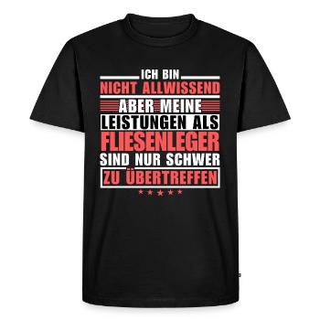Des performances inégalées en tant que carreleur - T-shirt Premium bio Homme - noir - Devant - Nico (187cm)
