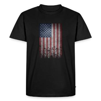 Etats-Unis Amérique Drapeau - T-shirt Premium bio Homme - noir - Devant - Nico (187cm)