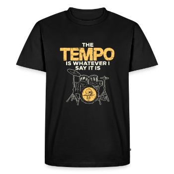 Batteur Batteur Tempo Drôle Musicien Cadeau - T-shirt Premium bio Homme - noir - Devant - Nico (187cm)