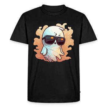 Cool Ghost with Sunglasses - Men's Premium Organic T-Shirt - black - Front - Nico (187cm)