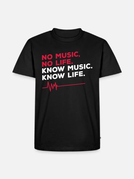 No music no life - Männer Premium Bio T-Shirt - Schwarz