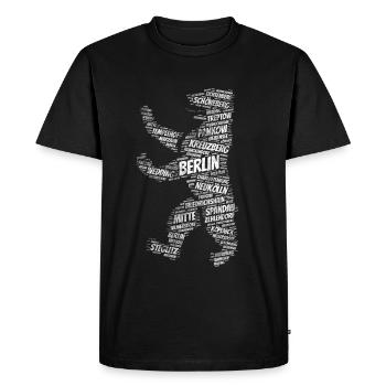 Ours de Berlin - T-shirt Premium bio Homme - noir - Devant - Nico (187cm)