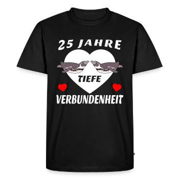 Silver wedding connectedness spouses anniversary - Men's Premium Organic T-Shirt - black - Front - Nico (187cm)