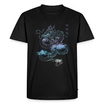 Streetwear Dragon Pastel retro 90s Japnan E-Girl - T-shirt Premium bio Homme - noir - Devant - Nico (187cm)