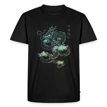 Japonais Anime Otaku retro Streetwear Dragon - T-shirt Premium bio Homme - noir - Devant - Nico (187cm)