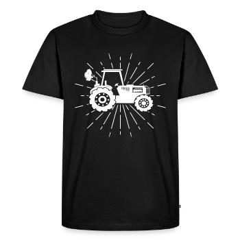 Agriculteur tracteur tracteur dessin tracteur - T-shirt Premium bio Homme - noir - Devant - Nico (187cm)