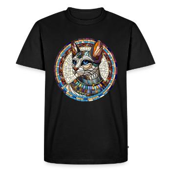 Egyptian Cat -Mosaic Art - Men's Premium Organic T-Shirt - black - Front - Nico (187cm)