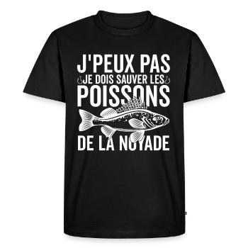 Pêche Le Reste Je M'en Fish Pour Pêcheur - T-shirt Premium bio Homme - noir - Devant - Nico (187cm)