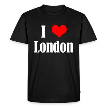 J'aime Londres - T-shirt Premium bio Homme - noir - Devant - Nico (187cm)