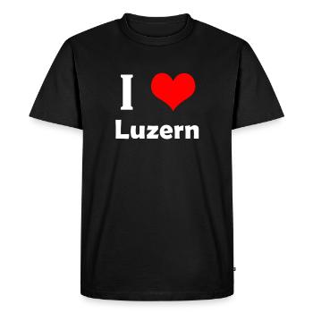 J'aime la luzerne - T-shirt Premium bio Homme - noir - Devant - Nico (187cm)
