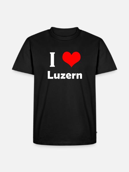 I love Luzern - Männer Premium Bio T-Shirt - Schwarz