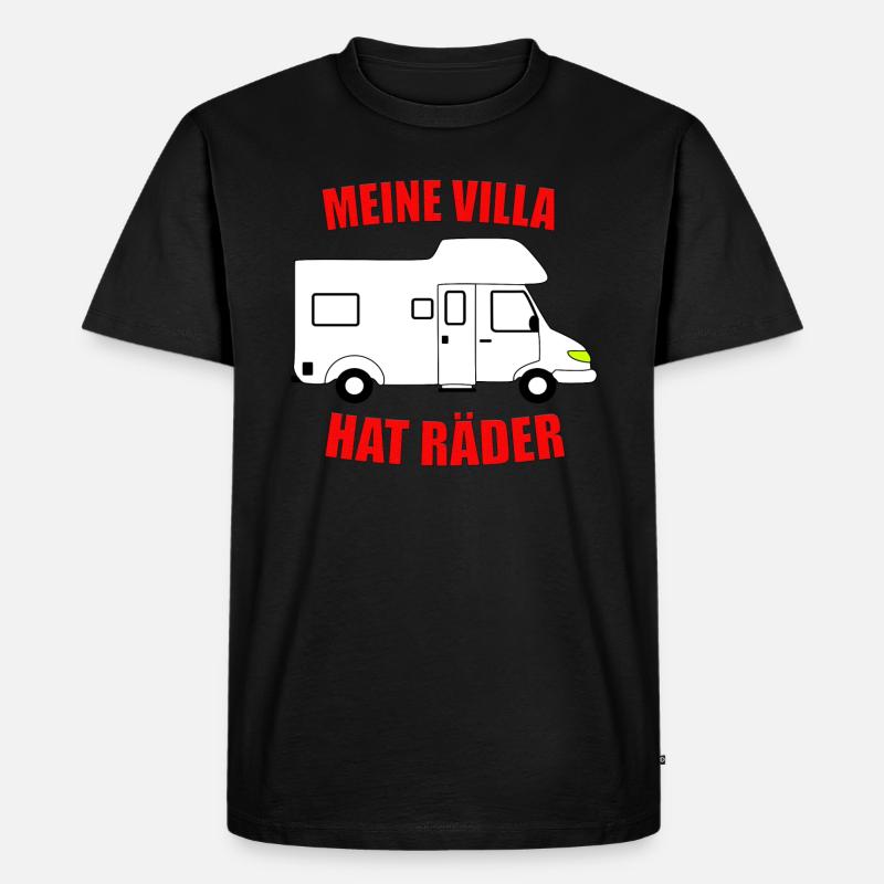 Meine Villa hat Räder Wohnwagen Camping Campingpl - Männer Premium Bio T-Shirt - Schwarz