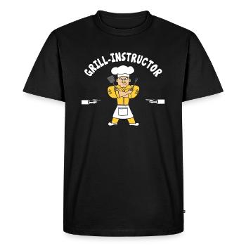 Grill Instructor Grill meat delicious food - Men's Premium Organic T-Shirt - black - Front - Nico (187cm)