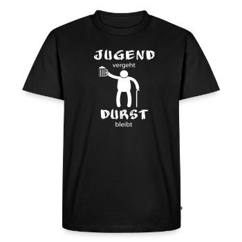 The youth passes away the thirst remains Beer Beer - Men's Premium Organic T-Shirt - black - Front - Nico (187cm)