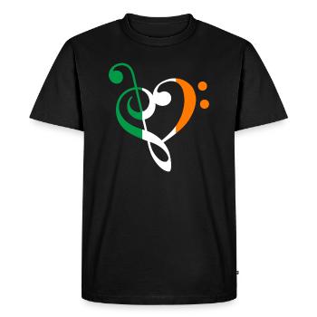 Irlande notes de musique en forme de coeur - T-shirt Premium bio Homme - noir - Devant - Nico (187cm)
