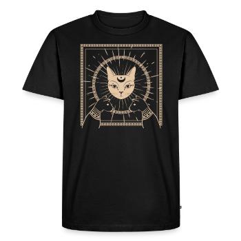 Chats égyptiens rêve mystique dieux sombres - T-shirt Premium bio Homme - noir - Devant - Nico (187cm)