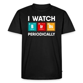 J’observe les oiseaux périodiquement Observateur d’oiseaux - T-shirt Premium bio Homme - noir - Devant - Nico (187cm)
