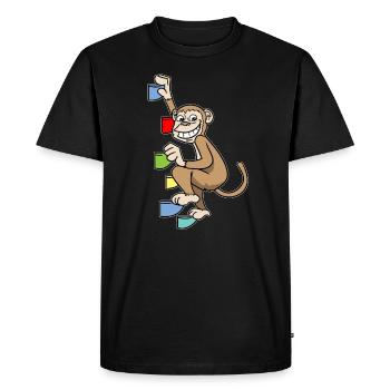 Singe Chimpanzé Bouldering Escalade Boulderer - T-shirt Premium bio Homme - noir - Devant - Nico (187cm)