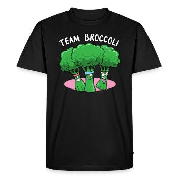 Team Broccoli Fitness Broccoli Vegan Vegetarian - Men's Premium Organic T-Shirt - black - Front - Nico (187cm)