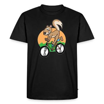 Écureuil Vélo Chipmunk - T-shirt Premium bio Homme - noir - Devant - Nico (187cm)