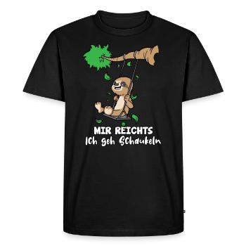 Mir Reichts Ich Geh Schaukeln Faultier - Männer Premium Bio T-Shirt - Schwarz - Vorne - Nico (187cm)