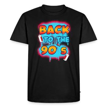 Retour à la fête rétro des années 90 90er Jahre - T-shirt Premium bio Homme - noir - Devant - Nico (187cm)