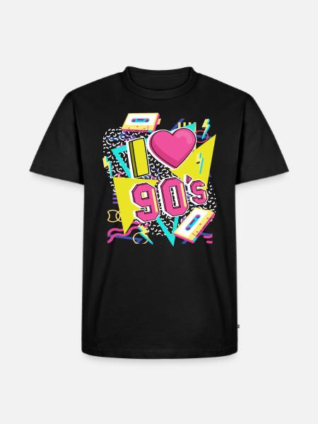 Jag älskar 90-talet 90er Jahre Retro - Ekologisk premium-T-shirt herr - svart