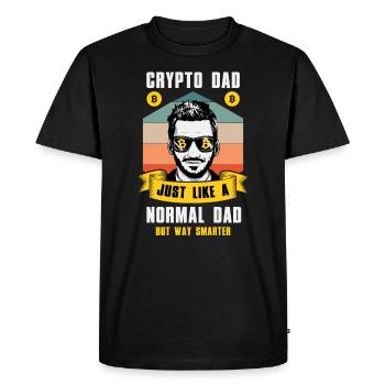 Crypto papa comme un père normal mais bitcoin plus intelligent - T-shirt Premium bio Homme - noir - Devant - Nico (187cm)