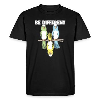 Budgerigar Bird Bat Fairy Tale Be Different - Men's Premium Organic T-Shirt - black - Front - Nico (187cm)