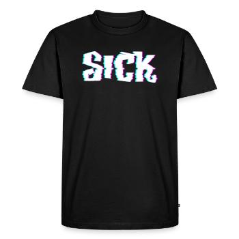 Sick Sick Crazy Slogan - T-shirt Premium bio Homme - noir - Devant - Nico (187cm)