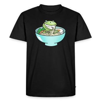 Cottagecore Fairycore Frog Ramen Soup - Men's Premium Organic T-Shirt - black - Front - Nico (187cm)