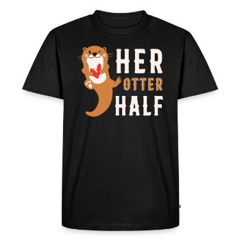 Her Otter Half - Men's Premium Organic T-Shirt - black - Front - Nico (187cm)