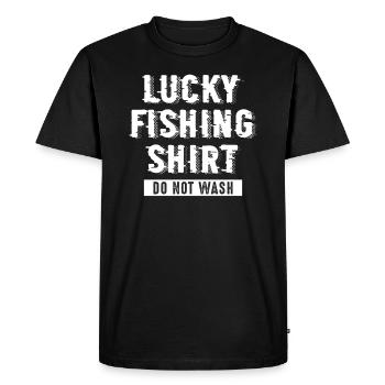 Chemise de pêche chanceuse ne lave pas le pêcheur - T-shirt Premium bio Homme - noir - Devant - Nico (187cm)