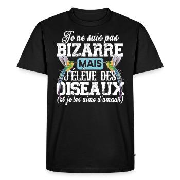 Oiseau Animal Bec Cadeau Humour Moineau Mésange - T-shirt Premium bio Homme - noir - Devant - Nico (187cm)