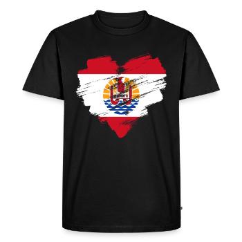Polynésie française - T-shirt Premium bio Homme - noir - Devant - Nico (187cm)