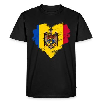Moldavie - T-shirt Premium bio Homme - noir - Devant - Nico (187cm)