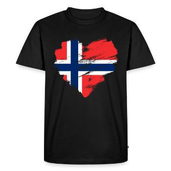 Norvège - T-shirt Premium bio Homme - noir - Devant - Nico (187cm)