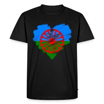 Rom - T-shirt Premium bio Homme - noir - Devant - Nico (187cm)