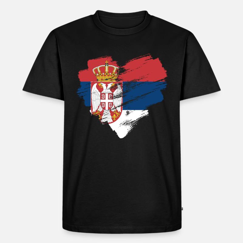 Serbien - Männer Premium Bio T-Shirt - Schwarz