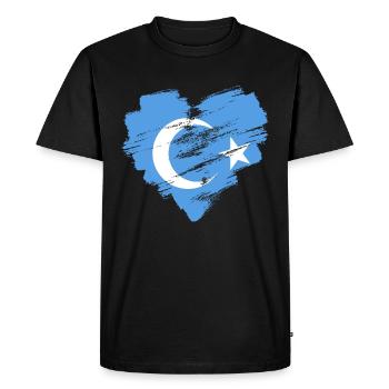 Ouïghours - T-shirt Premium bio Homme - noir - Devant - Nico (187cm)