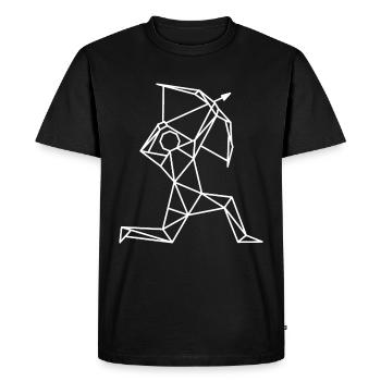 Signe géométrique du zodiaque du Sagittaire - T-shirt Premium bio Homme - noir - Devant - Nico (187cm)